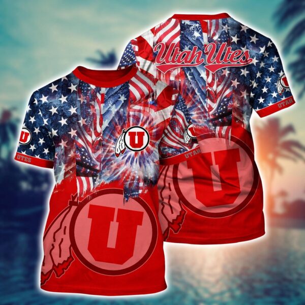 NCAA Utah Utes 3D T-Shirt Sporty Elegance Vibes