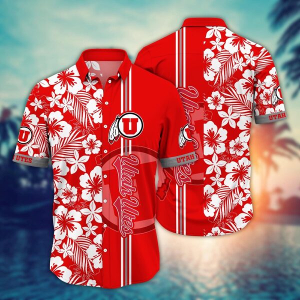 NCAA Utah Utes Hawaiian Shirt Floral Fanfare For Big Fan