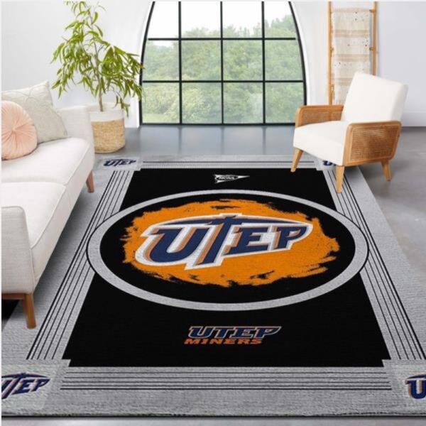 NCAA Utep Miners Area Rug Bring The Excitement Of College Sports To Your Home