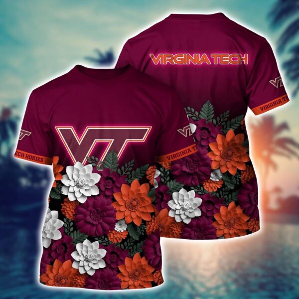 NCAA Virginia Tech Hokies 3D T-Shirt Sleek Streetwear Vibes For Sports Fans