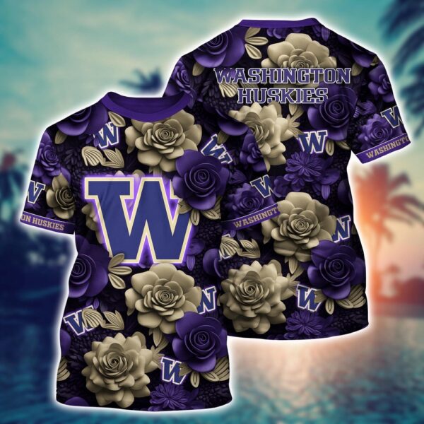 NCAA Washington Huskies 3D T-Shirt Comfort Fusion Chic For Sports Fans