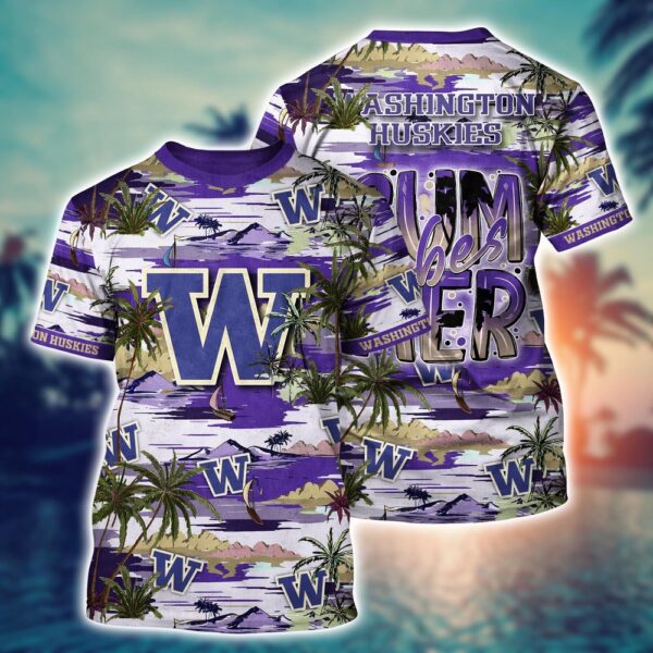 NCAA Washington Huskies 3D T-Shirt Signature Comfort Style