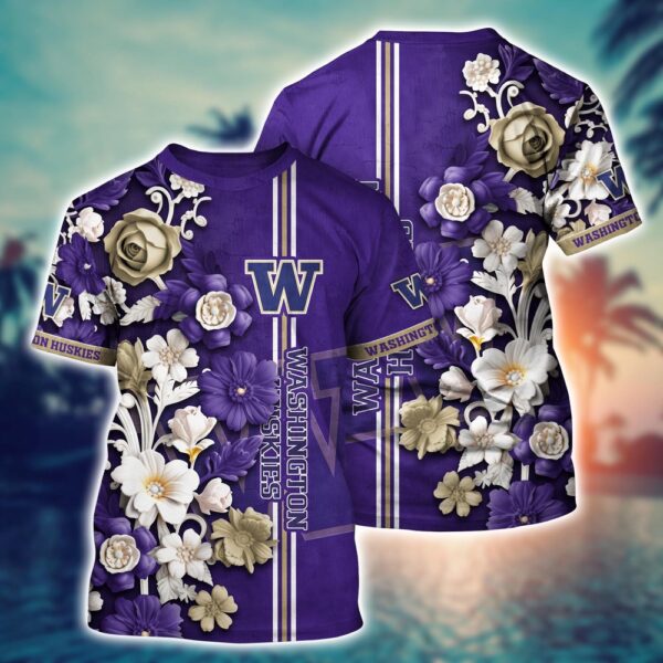 NCAA Washington Huskies 3D T-Shirt Signature Style Trends For Sports Fans