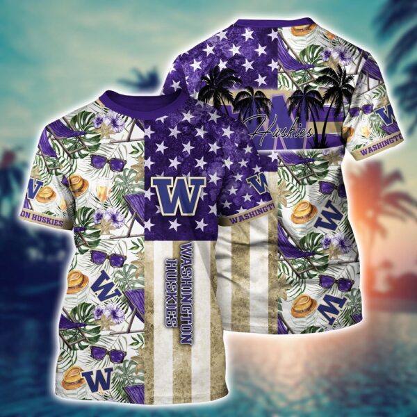 NCAA Washington Huskies 3D T-Shirt Trendy Apparel Bliss