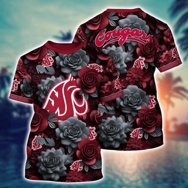 NCAA Washington State Cougars 3D T-Shirt Comfort Fusion Chic For Sports Fans