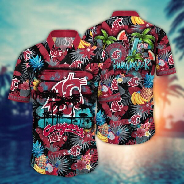 NCAA Washington State Cougars Hawaiian Shirt Floral Fashion For Big Fan