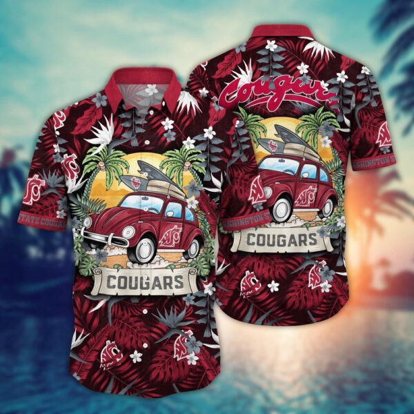 NCAA Washington State Cougars Hawaiian Shirt Island Vibes For Big Fan