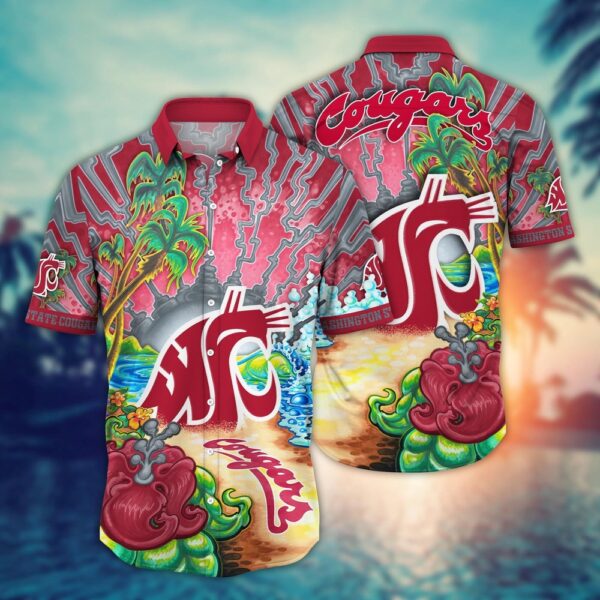 NCAA Washington State Cougars Hawaiian Shirt Tropical Elegance For Big Fan