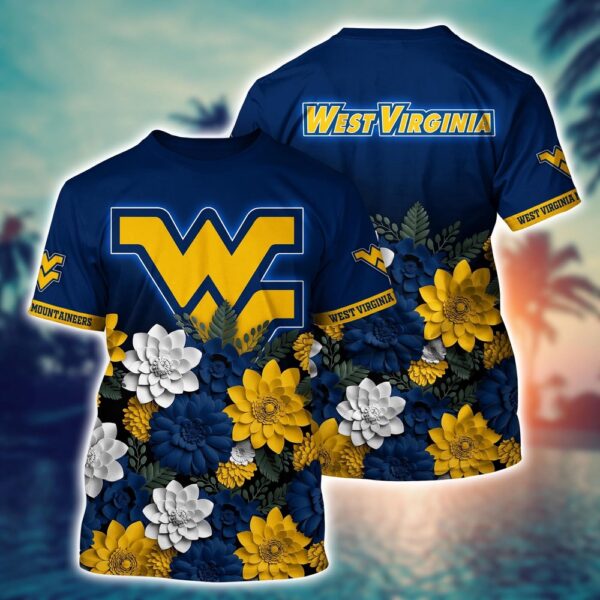 NCAA West Virginia Mountaineers 3D T-Shirt Casual Elegance Bliss For Sports Fans