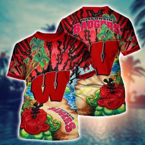 NCAA Wisconsin Badgers 3D T-Shirt…