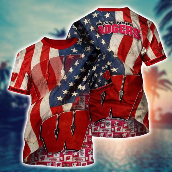 NCAA Wisconsin Badgers 3D T-Shirt Champion Streetwear Chic