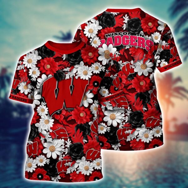 NCAA Wisconsin Badgers 3D T-Shirt Chic Vibes In Threads