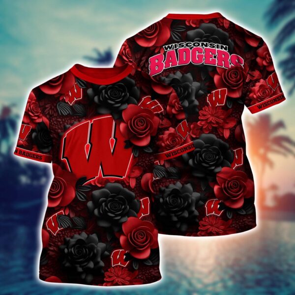 NCAA Wisconsin Badgers 3D T-Shirt Comfort Fusion Chic For Sports Fans