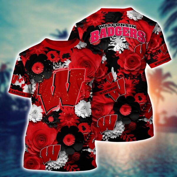 NCAA Wisconsin Badgers 3D T-Shirt Urban Elegance Threads For Sports Fans