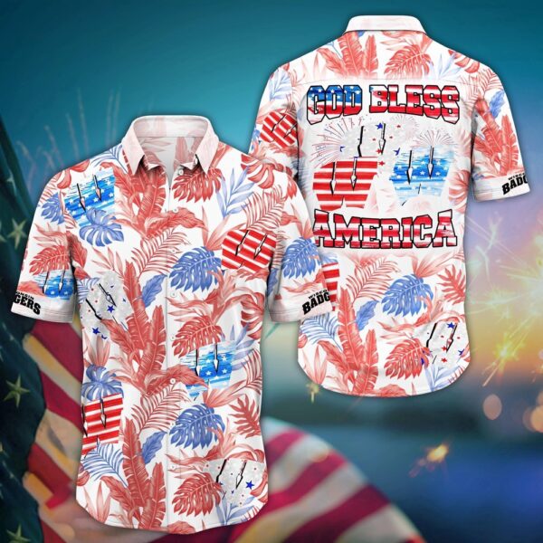 NCAA Wisconsin Badgers Hawaiian Shirt Aloha Vibes Shine For Fans