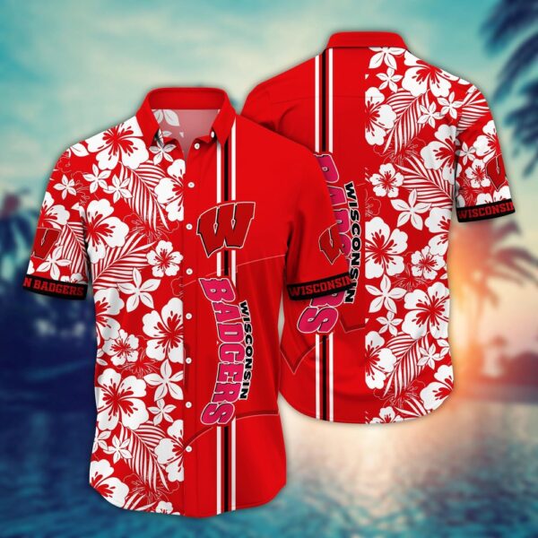 NCAA Wisconsin Badgers Hawaiian Shirt Blossom Parade For Big Fan