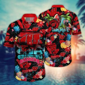 NCAA Wisconsin Badgers Hawaiian Shirt…