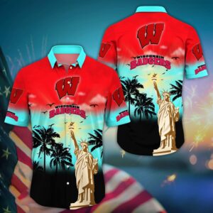 NCAA Wisconsin Badgers Hawaiian Shirt…