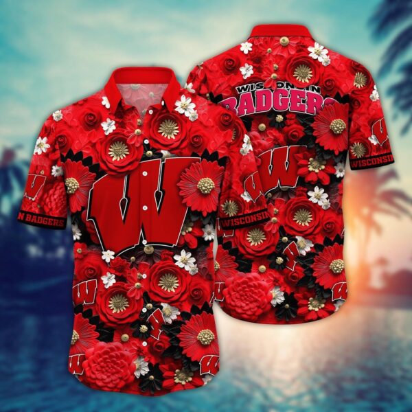 NCAA Wisconsin Badgers Hawaiian Shirt Trendy Aloha For Big Fan