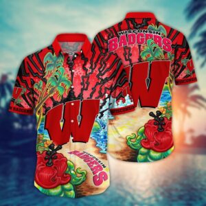 NCAA Wisconsin Badgers Hawaiian Shirt…