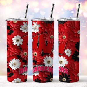 NCAA Wisconsin Badgers Skinny Tumbler Team Spirit Refreshment 1