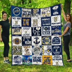 Navy Midshipmen Quilt Blanket Sports Fan Pride Wrap 1