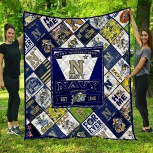 Navy Midshipmen Quilt Blanket Varsity…