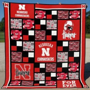 Nebraska Cornhuskers Quilt Blanket Cheerful Campus Warmth 1