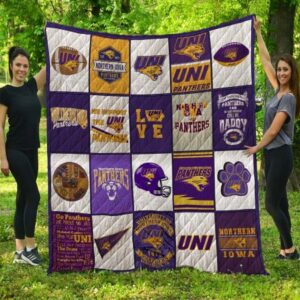 Northern Iowa Panthers Quilt Blanket Chic Campus Snuggle 1