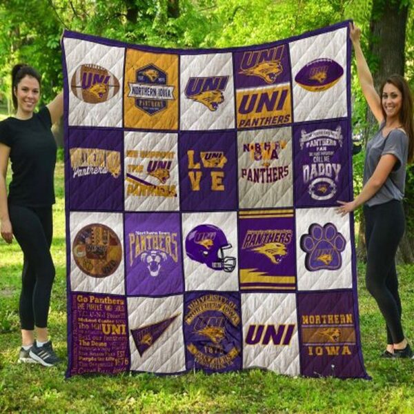 Northern Iowa Panthers Quilt Blanket Chic Campus Snuggle