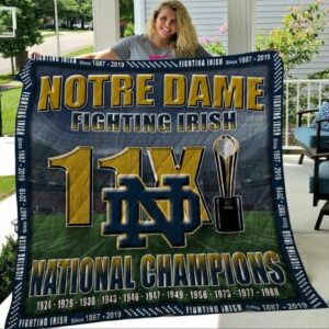 Notre Dame Fighting Irish Quilt Blanket Cheerful Campus Warmth 1