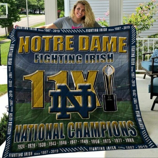 Notre Dame Fighting Irish Quilt Blanket Cheerful Campus Warmth