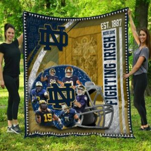 Notre Dame Fighting Irish Quilt Blanket Chic Campus Snuggle 1