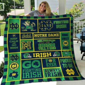 Notre Dame Fighting Irish Quilt Blanket Collegiate Style Cozy 1