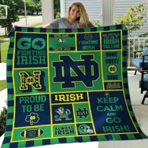 Notre Dame Fighting Irish Quilt Blanket Game Time Style Snuggle 1