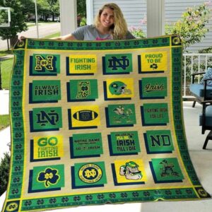 Notre Dame Fighting Irish Quilt Blanket Varsity Pride Warmth 1