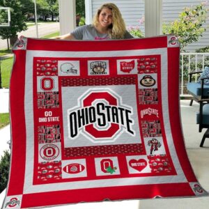 Ohio State Buckeyes Quilt Blanket Varsity Style Cozy 1