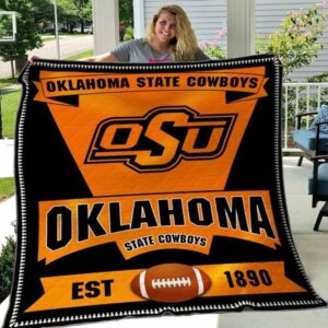 Oklahoma State Cowboys Quilt Blanket Champion College Comfort 1