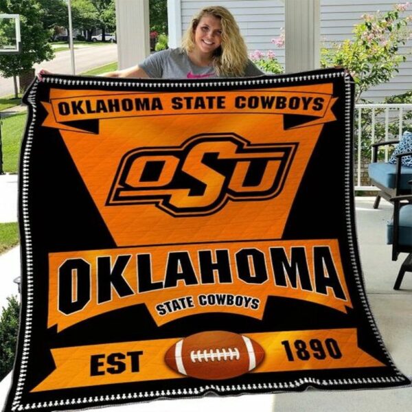 Oklahoma State Cowboys Quilt Blanket Champion College Comfort