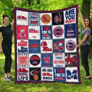 Ole Miss Rebels Quilt Blanket Chic Campus Snuggle 1