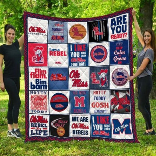 Ole Miss Rebels Quilt Blanket Chic Campus Snuggle