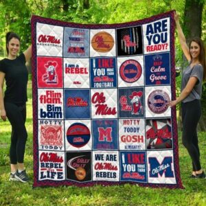 Ole Miss Rebels Quilt Blanket Sports Fan Pride Wrap 1