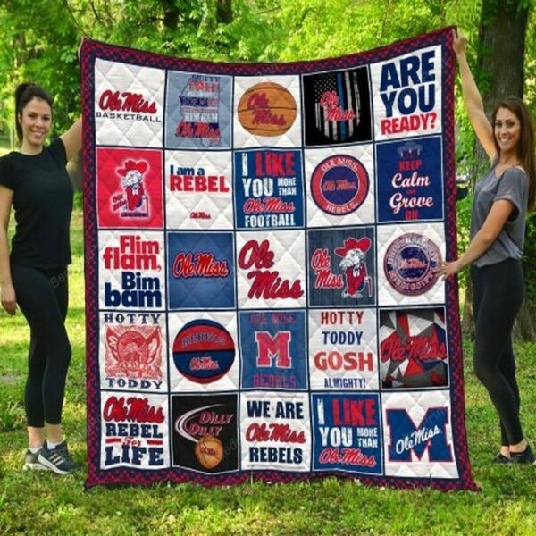 Ole Miss Rebels Quilt Blanket Sports Fan Pride Wrap