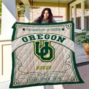 Oregon Ducks Quilt Blanket Game…