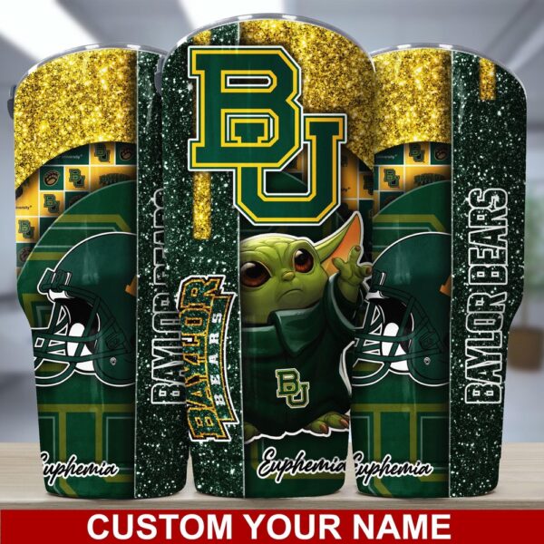 Personalized NCAA Baylor Bears Skinny Tumbler Streamlined Glory Sips