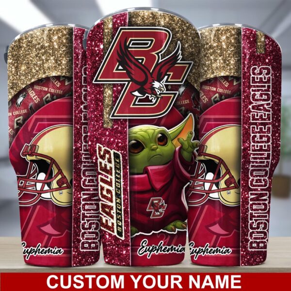 Personalized NCAA Boston College Eagles Skinny Tumbler Game Day Cheer Vibes