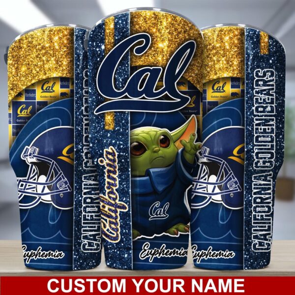 Personalized NCAA California Golden Bears Skinny Tumbler Game Day Cheer Vibes