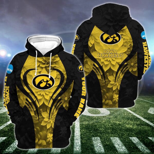 Personalized NCAA Iowa Hawkeyes Hoodie Leggings Casual Chic Duo Set