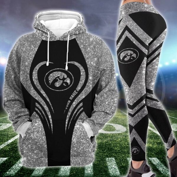 Personalized NCAA Iowa Hawkeyes Hoodie Leggings Elegance In Motion