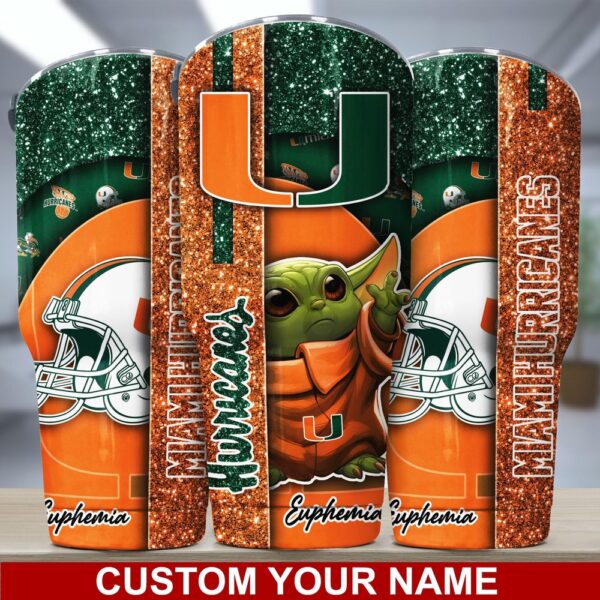 Personalized NCAA Miami Hurricanes Skinny Tumbler Campus Pride On Ice